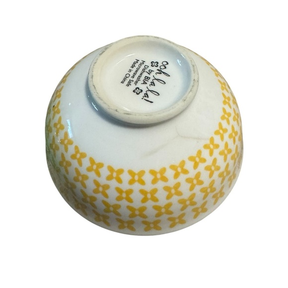 Ooh La La! by BIA Sushi Rice Ramen Bowl SET OF TWO Yellow Green Print Serveware - Picture 10 of 13